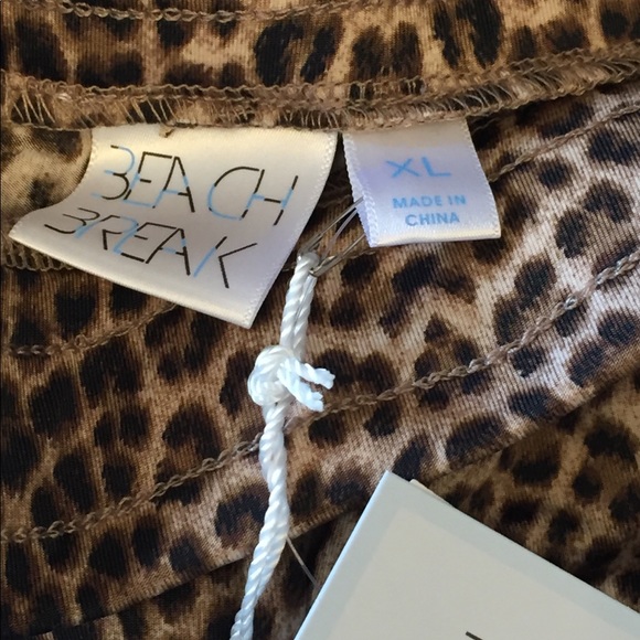 Beach Break Leopard Print Wide Leg Swim Pants NWT - Picture 4 of 8